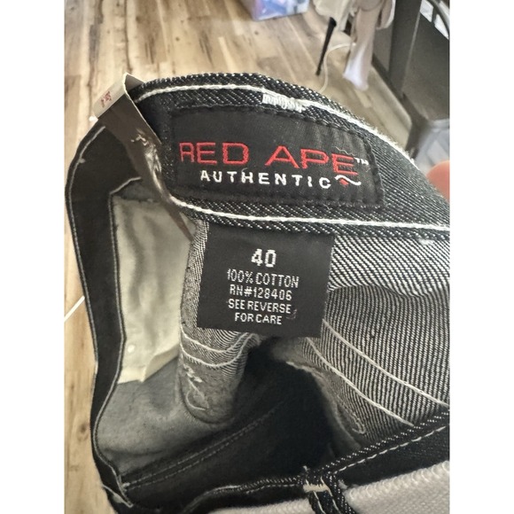 Red Ape Authentic Jeans 40 NWT Embroidered Y2K Streetwear Denim Baggy Belted 40 - Picture 13 of 14